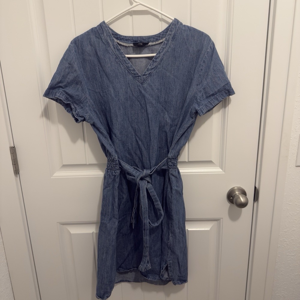Heyson Women's Jean Mini Dress Tie Waist Size Small